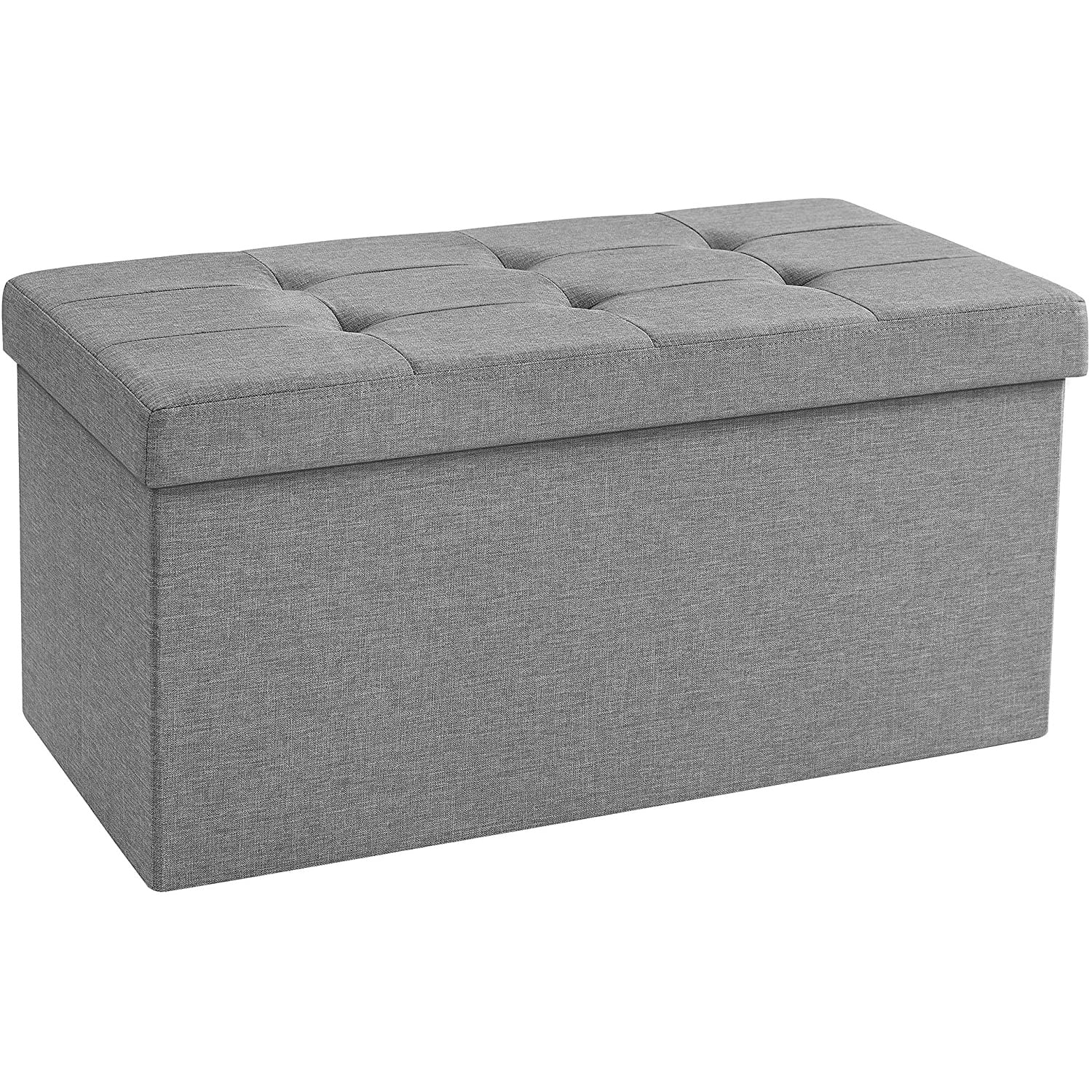 Összecsukható vászon tárolópuff, szürke 76x38x38cm-0