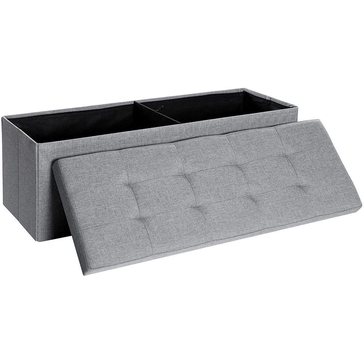 Összecsukható vászon tárolópuff, szürke 110x38x38cm-0