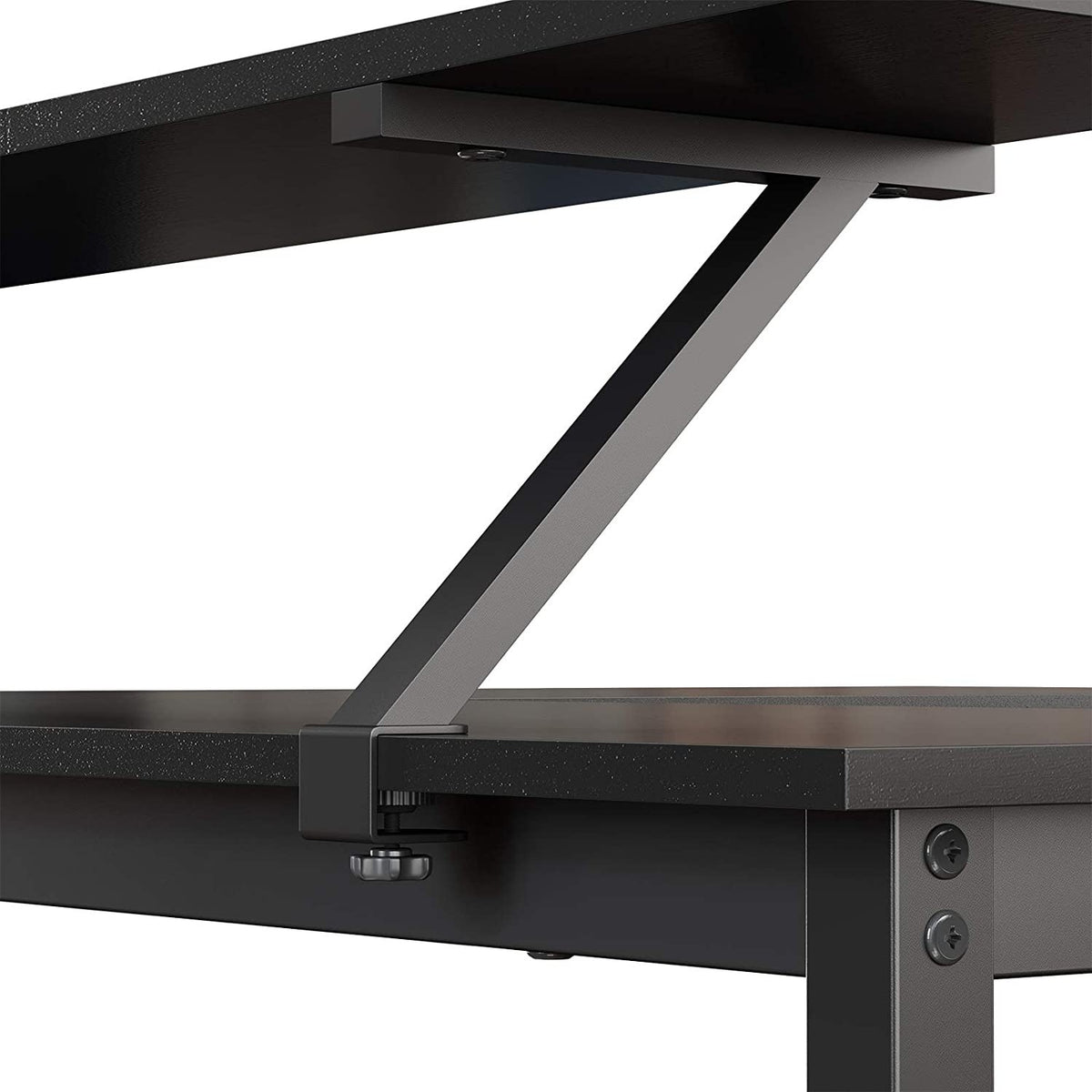 Sarok íróasztal monitor állvánnyal, fekete 140x130x92cm-4