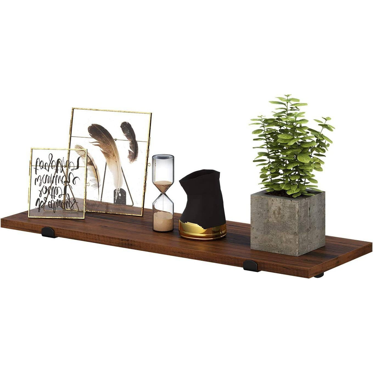 2 darabos fali polc szett, rusztikus barna 60x20x15cm-4