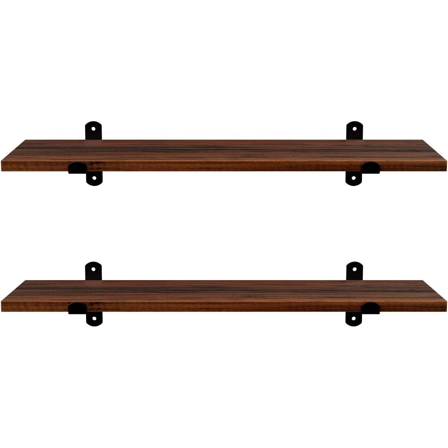 2 darabos fali polc szett, rusztikus barna 60x20x15cm-6