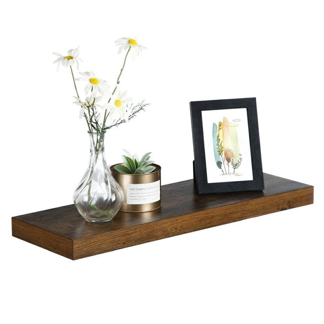 Lebegő fali polc, rusztikus barna 60x20x3cm-0