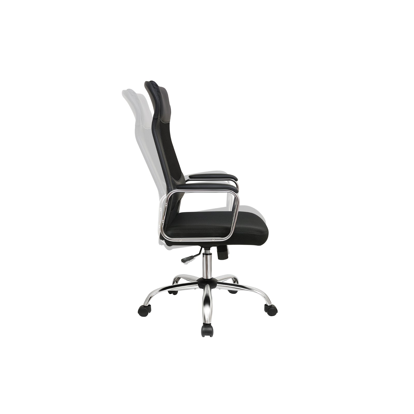 Irodai ergonomikus szék, fej- és deréktámasszal, fekete-1