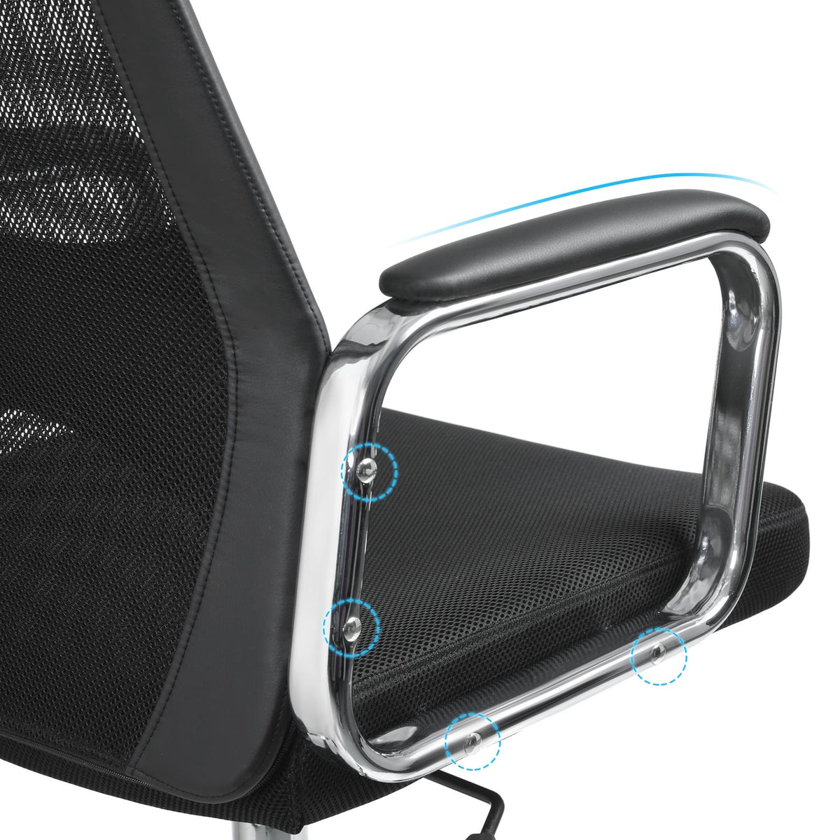 Irodai ergonomikus szék, fej- és deréktámasszal, fekete-5