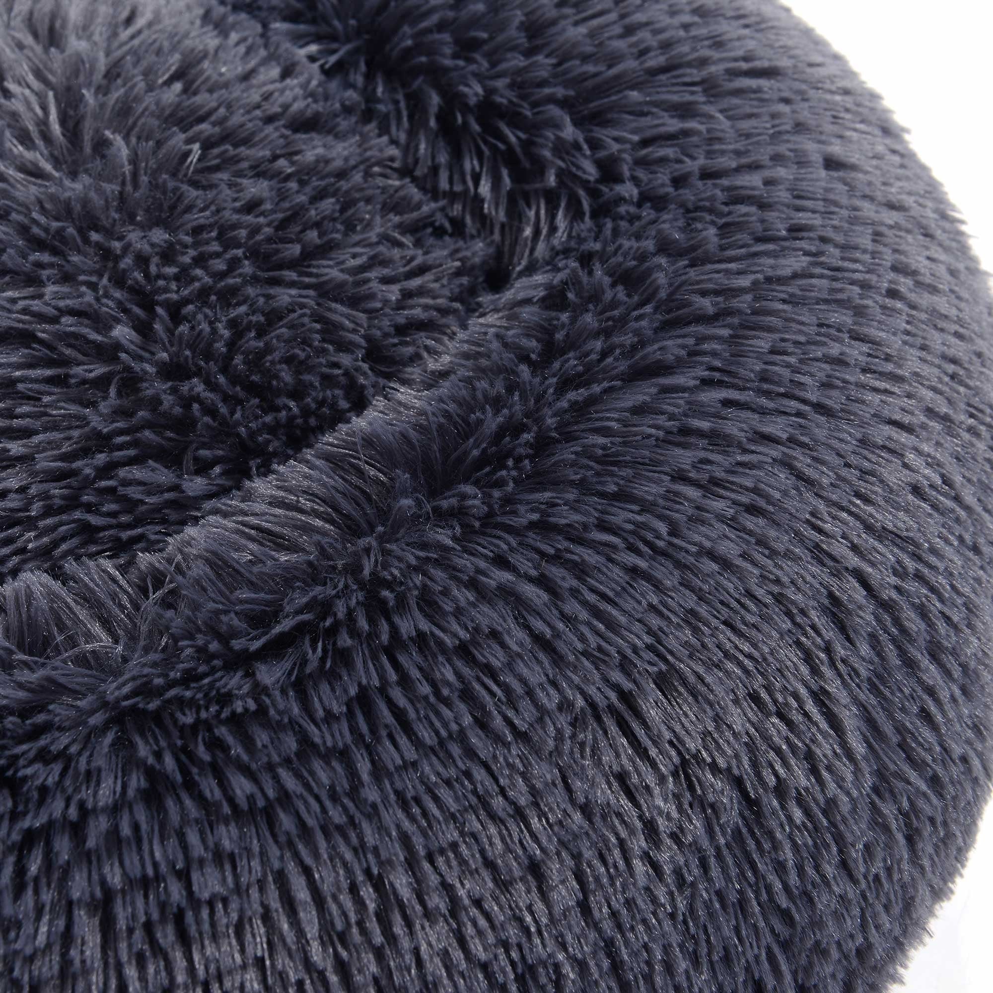 Kutyafekhely bolyhos puha kör alakú, 60 cm, sötétszürke-6